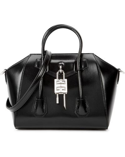 Givenchy Antigona Lock Mini Leather Top Handle Bag - Black