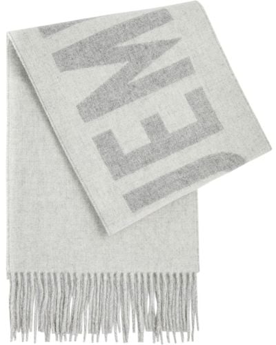 Jacquemus Le Écharpe Logo-Intarsia Wool Scarf - Grey