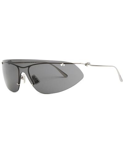 Bottega Veneta Knot Rimless Shield Sunglasses - Grey
