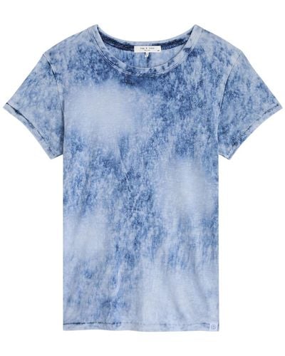 Rag & Bone The Slub Tie-Dyed Cotton T-Shirt - Blue