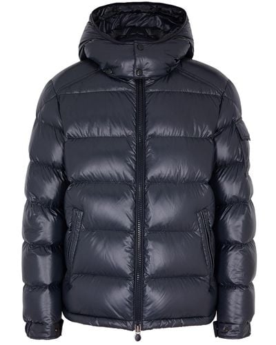 Moncler Maya Black Quilted Shell Jacket - Blue
