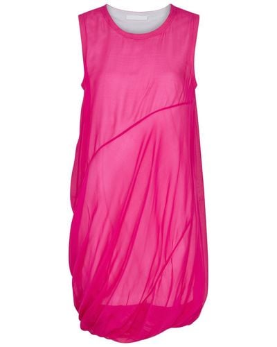 Helmut Lang Bubble Silk Mini Dress - Pink