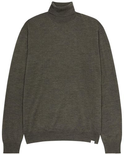 Les Deux Greyson Roll-neck Wool Sweater - Green