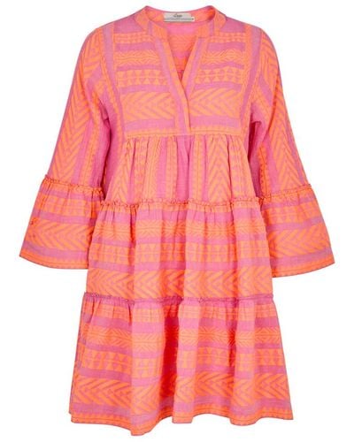 Devotion Ella Embroidered Cotton-Blend Mini Dress - Pink
