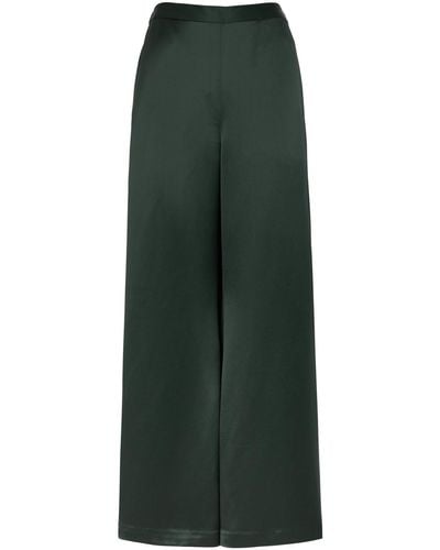By Malene Birger Lucee Flared Satin Trousers - Green