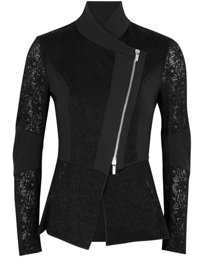 High Affair Paneled Lace Jacket - Black