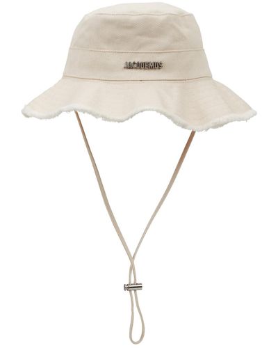 Jacquemus Le Bob Artichaut Canvas Bucket Hat, Bucket Hat, Off - Natural