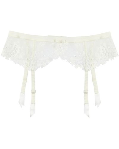 Simone Perele Wish Lace Suspender Belt - White