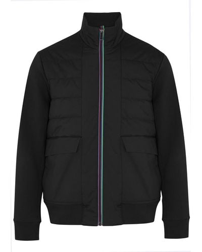 PS by Paul Smith Quilted Shell And Jersey Jacket - Black