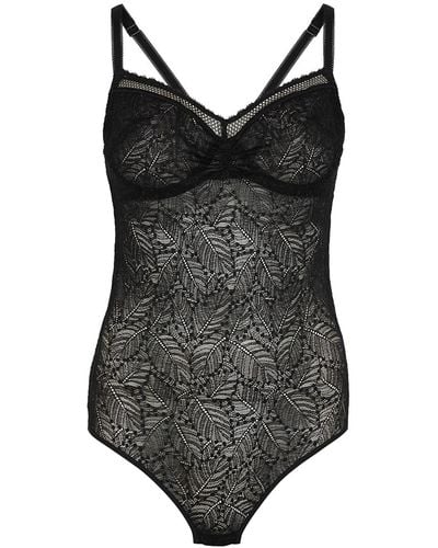 Simone Perele Comete Underwired Lace Bodysuit - Black