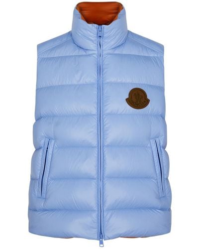 Moncler Parke Quilted Shell Gilet - Blue