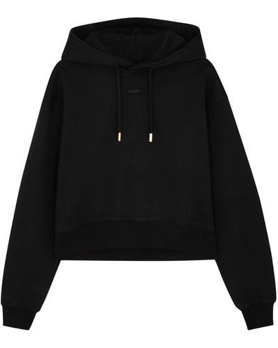 Jacquemus Le Hoodie Gros Grain Hooded Cotton Sweatshirt - Black