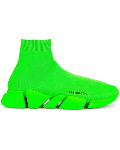 Balenciaga Speed 2.0 Neon Stretch-knit Trainers - Green