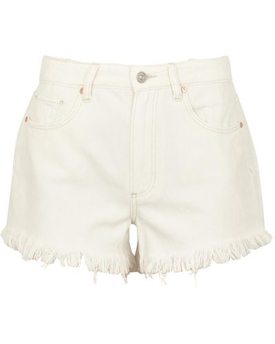 PAIGE Noella Off-white Stretch-denim Shorts