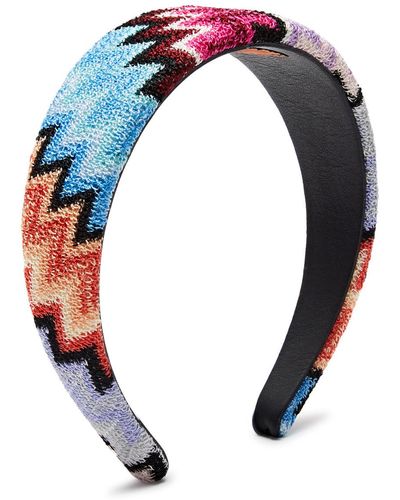 Missoni Zigzag-intarsia Knitted Headband - Blue
