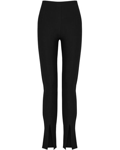 Totême Black Skinny Linen-blend Trousers