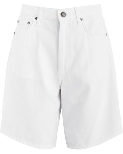 Rag & Bone Mckenna Straight-Leg Denim Shorts - White