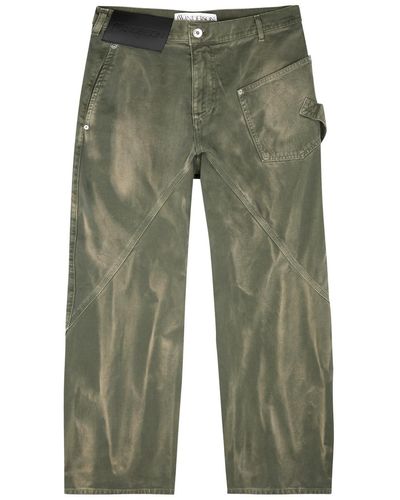 JW Anderson Twisted Wide-leg Jeans - Green
