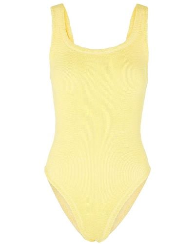 Hunza G Seersucker Swimsuit, Swimwear - Yellow