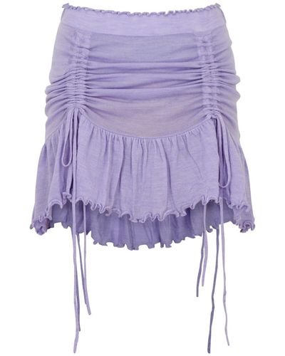 CANNARI CONCEPT Ruffled Wool Mini Skirt - Purple
