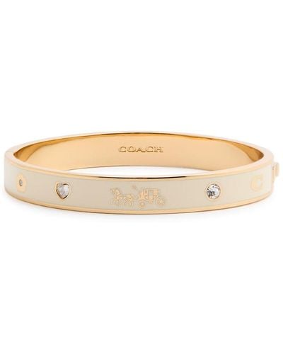 COACH Horse And Carriage Embellished Bracelet - White