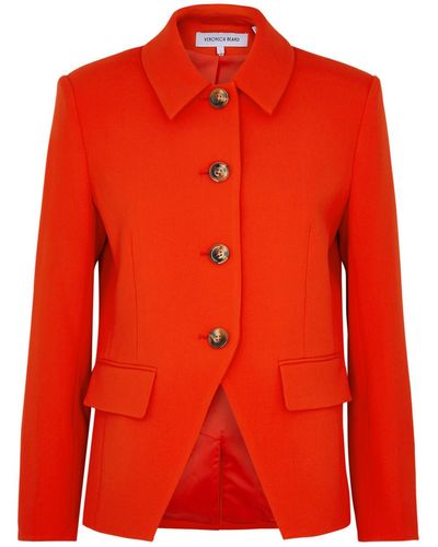 Veronica Beard Aire Dickey Woven Blazer - Red