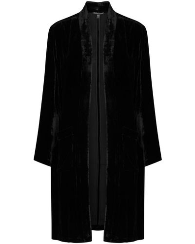 Eileen Fisher Longline Velvet Jacket - Black