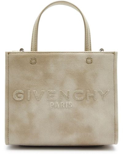 Givenchy G Tote Mini Tie-dyed Canvas Cross-body Bag - Natural