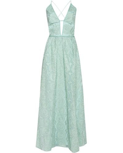 True Decadence Dusty Green Embroidery Low Back Maxi Dress
