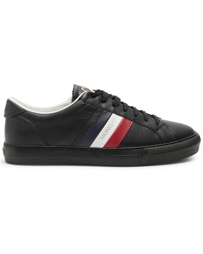 Moncler New Monaco Leather Sneakers - Black