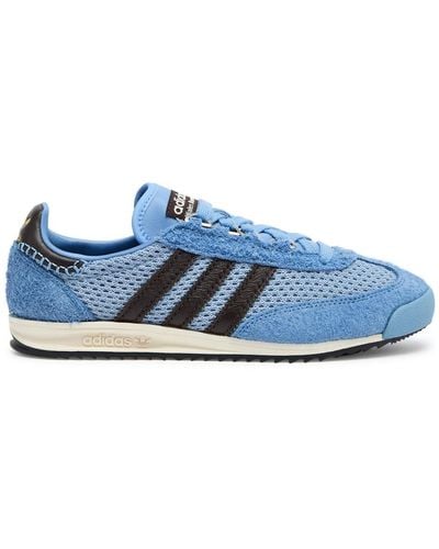 adidas Sl76 Mesh And Suede Trainers - Blue