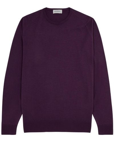 John Smedley Lundy Wool Sweater - Purple