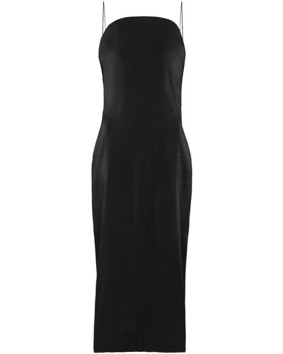 Jacquemus La Robe Carino Satin Midi Dress - Black