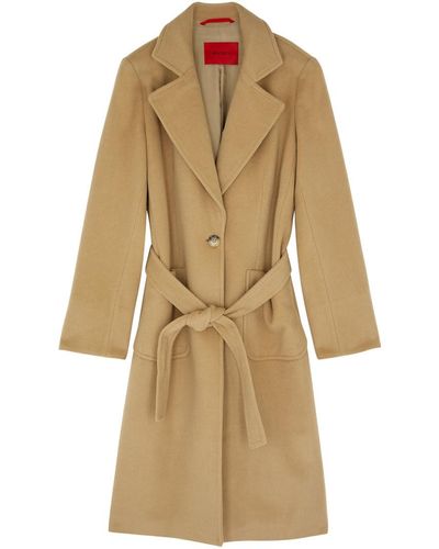 MAX&Co. Kids Belted Wool Coat - Natural