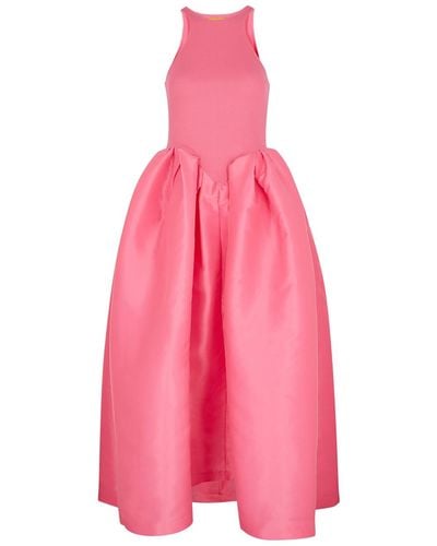 Marques'Almeida Stretch-Cotton And Taffeta Midi Dress - Pink