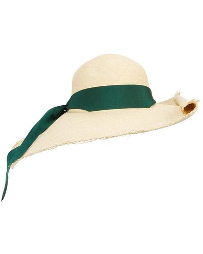 Sensi Studio Glam Lady Ibiza Straw Panama Hat - Green