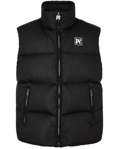 Palm Angels Ski Quilted Shell Gilet - Black