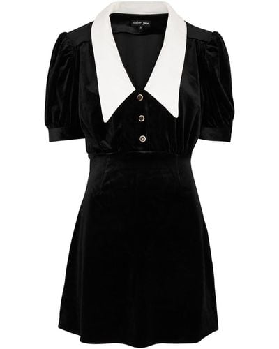 Sister Jane Jolene Velvet Mini Dress - Black