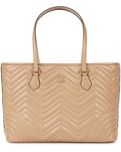 Gucci gg Marmont 2.0 Leather Tote - Natural