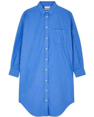 LMND Lemonade Chiara Cotton-poplin Shirt Dress - Blue