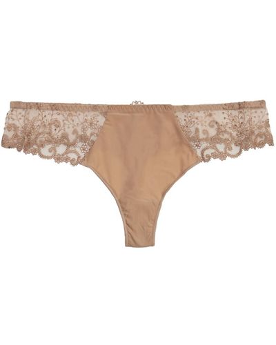 Simone Perele Delice Embroidered Thong - Natural