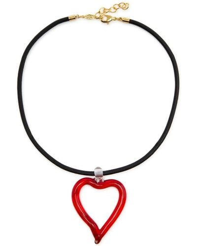 SANDRALEXANDRA Heart Of Glass Xl Leather Cord Necklace - Red