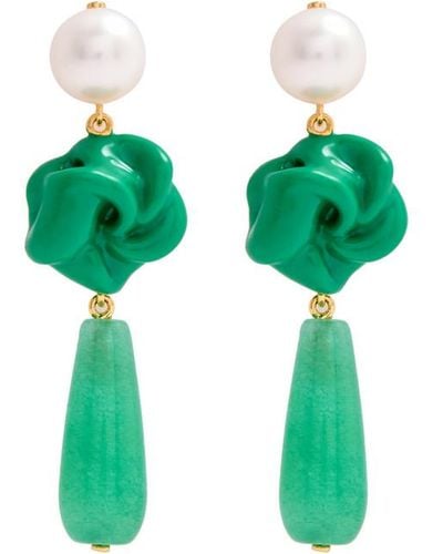 Completedworks The Depths Of Time 18Kt-Plated Drop Earrings - Green