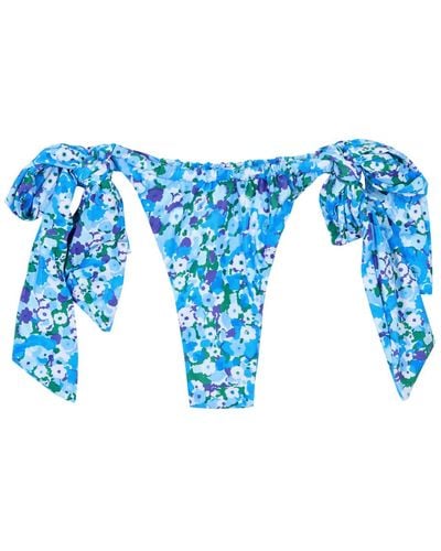 Faithfull The Brand Costa Floral-Print Bikini Briefs - Blue