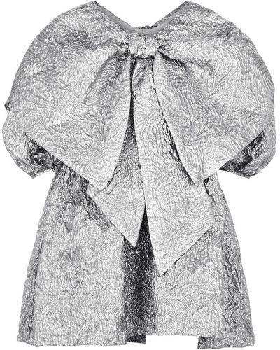 Simone Rocha Metallic Cloqué Mini Dress - Gray
