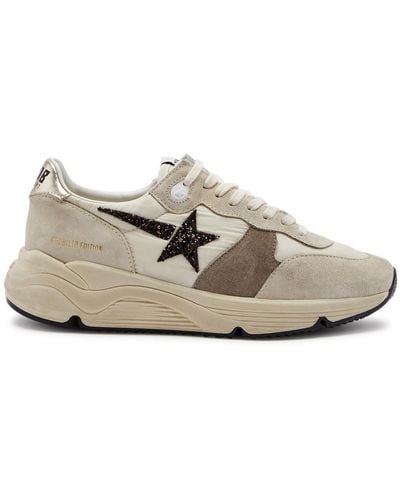 Golden Goose Running Sole Paneled Nylon Sneakers - Natural