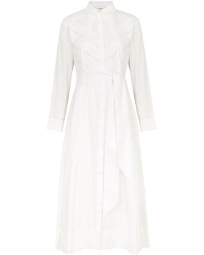 Merlette Liberty Cotton Midi Shirt Dress - White