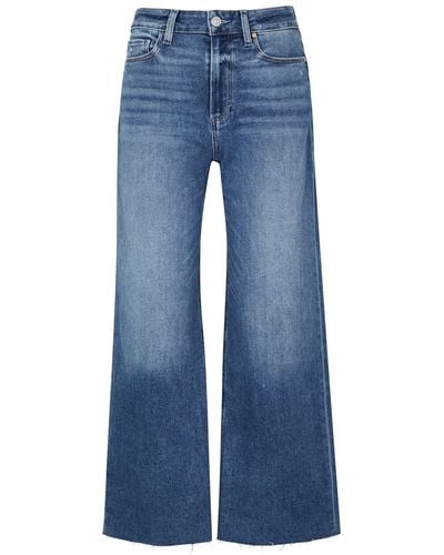 PAIGE Anessa Cropped Wide-Leg Jeans - Blue