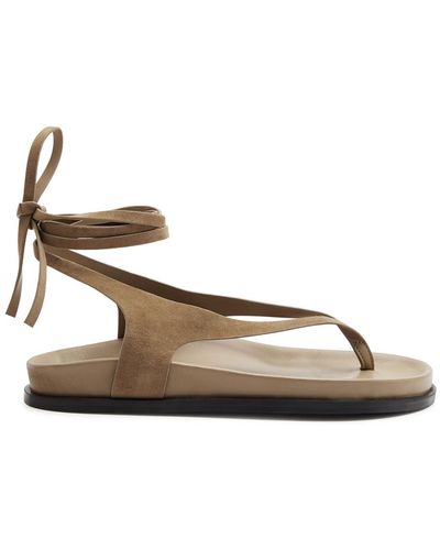 A.Emery A. Emery Shel Lace-up Suede Sandals - Brown