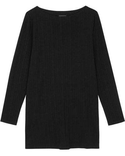 Eileen Fisher Ribbed Stretch-jersey Tunic Top - Black